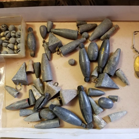 Fishing Weights Lot 70 plus Vintage Various Sizes  Metal Lures Mister Twister - Picture 4 of 8